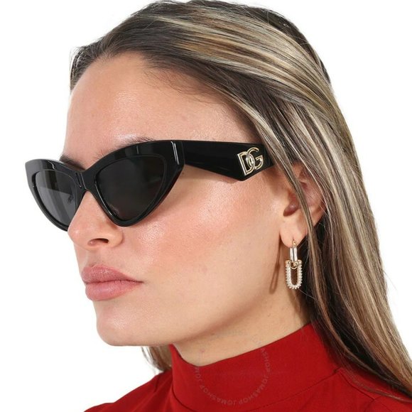 D&G DG4439 501/87 Sunglasses Black Dark Grey Cat Eye Women main image 6